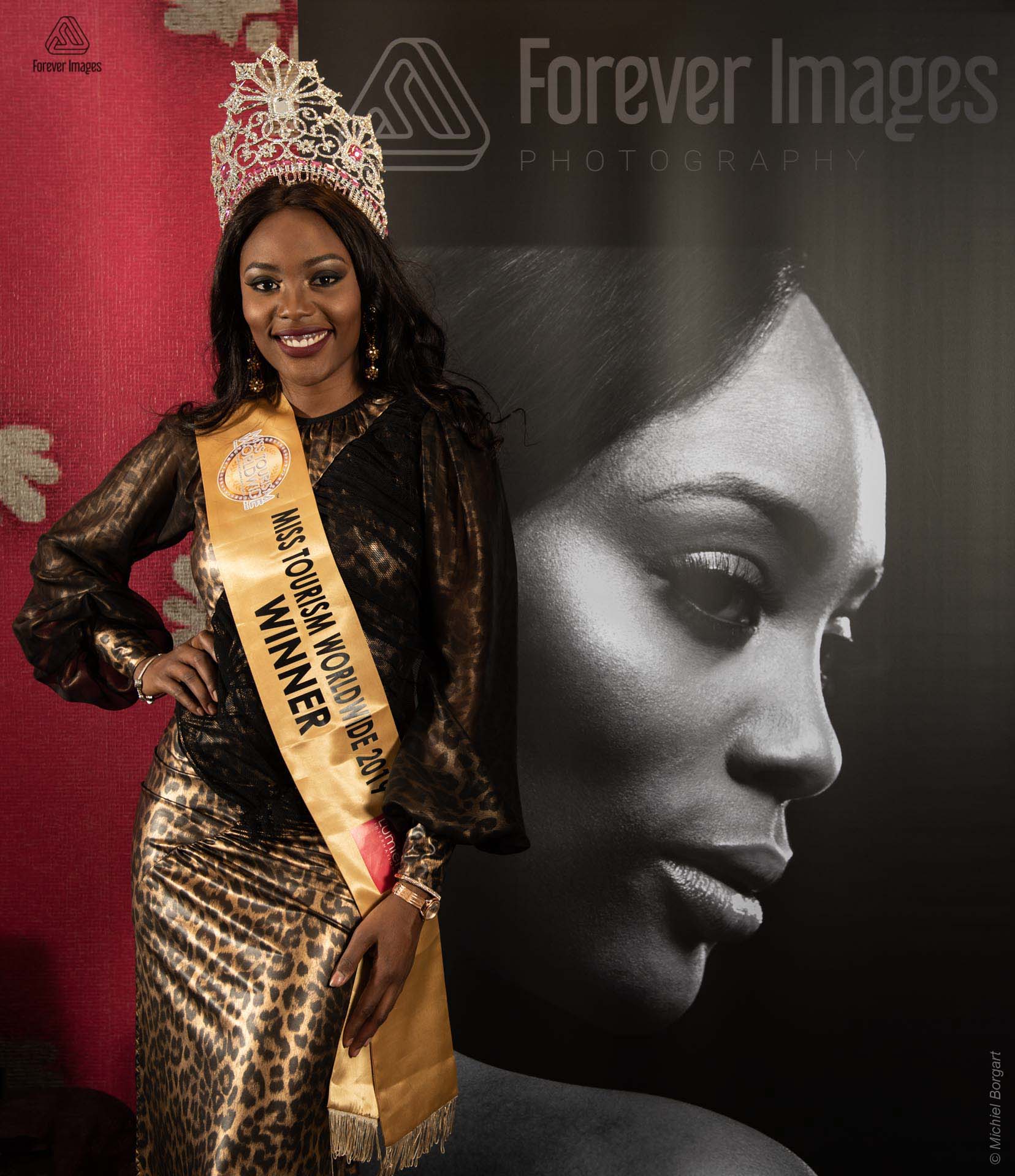 Miss Tourism Worldwide 2019 WestCord Fashion Hotel own banner | Mariana Pietersz Ronald Rizzo | Fashion Photographer Michiel Borgart - Forever Images.