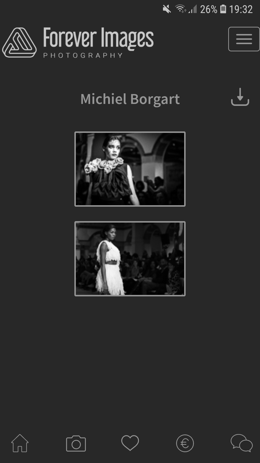 Screen print of the Forever Images Photo App - FIApp.